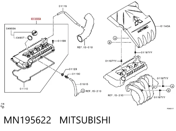 Клапанная крышка Mitsubishi Colt VI
