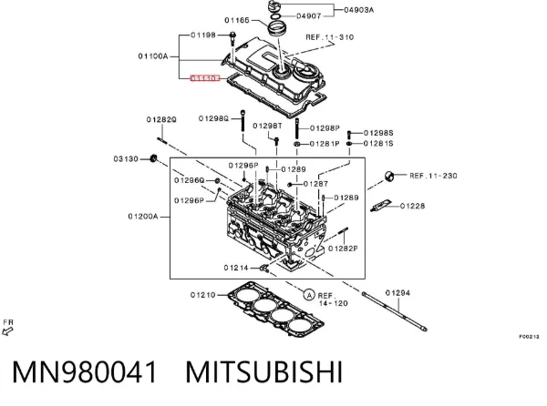 Прокладка клапанной крышки MN980041 Mitsubishi