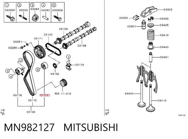 Паразитный ролик ГРМ MN982127 Mitsubishi