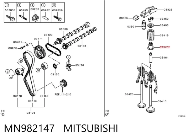 Сальники клапанов MN982147 Mitsubishi