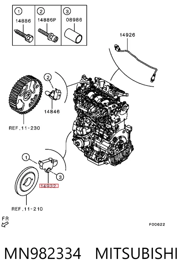 Датчик коленвала MN982334 Mitsubishi