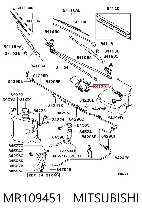 Мотор дворников MR109451 Mitsubishi