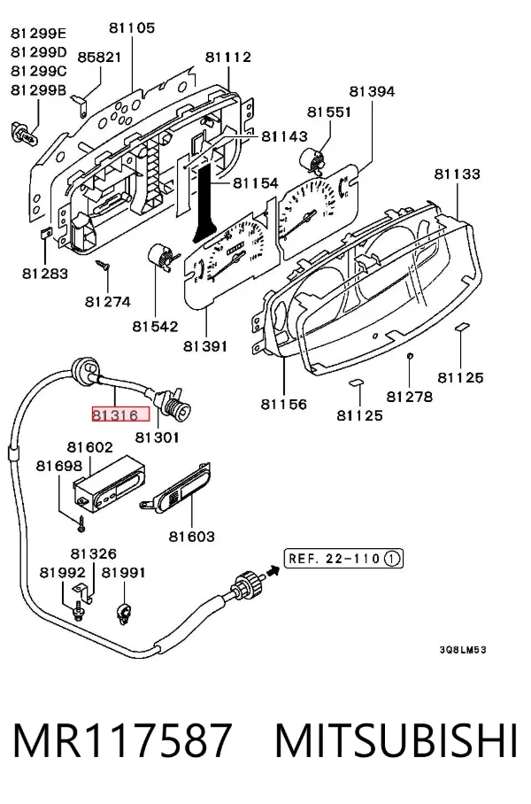 Привод спидометра MR117587 Mitsubishi