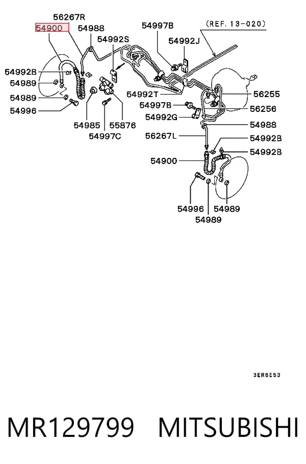Шланг тормозной передний Mitsubishi Lancer V