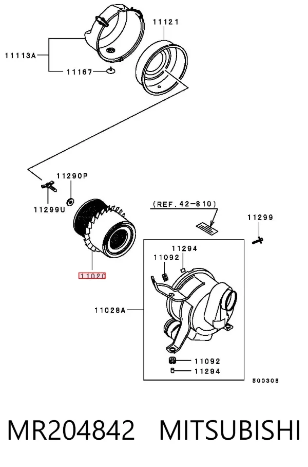 Воздушный фильтр MR204842 Mitsubishi