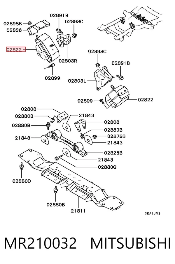 Левая/правая опора двигателя MR210032 Mitsubishi