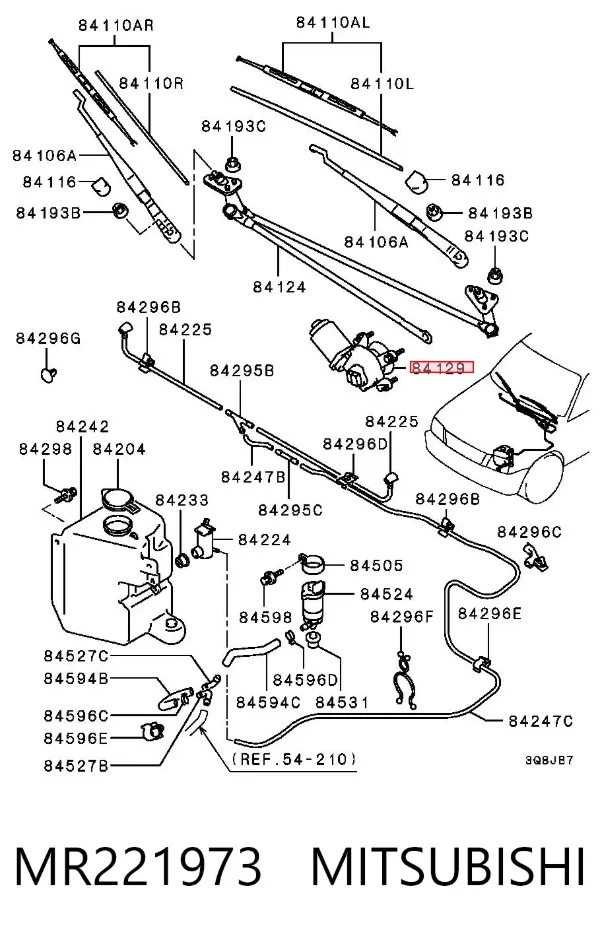 Мотор дворников MR221973 Mitsubishi