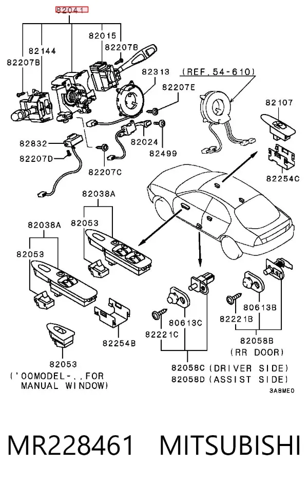 Подрулевой переключатель MR228461 Mitsubishi