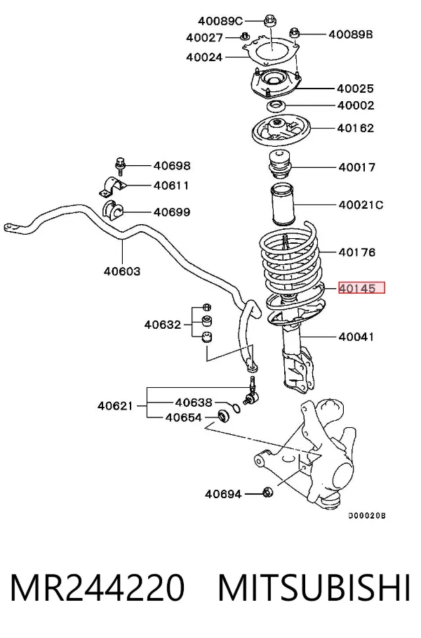 Проставка передней нижней пружины MR244220 Mitsubishi