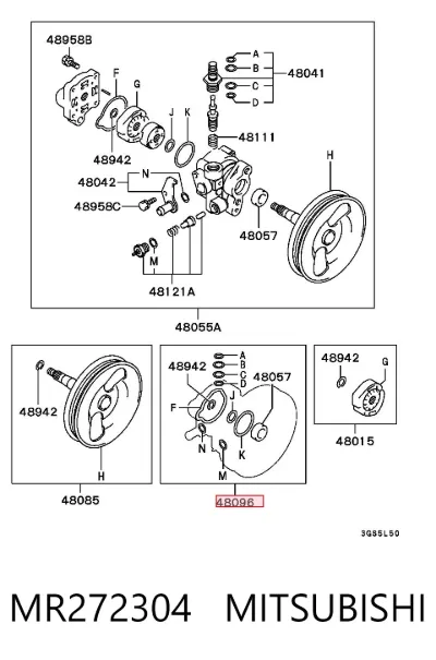 Ремкомплект насоса ГУР MITSUBISHI MR272304