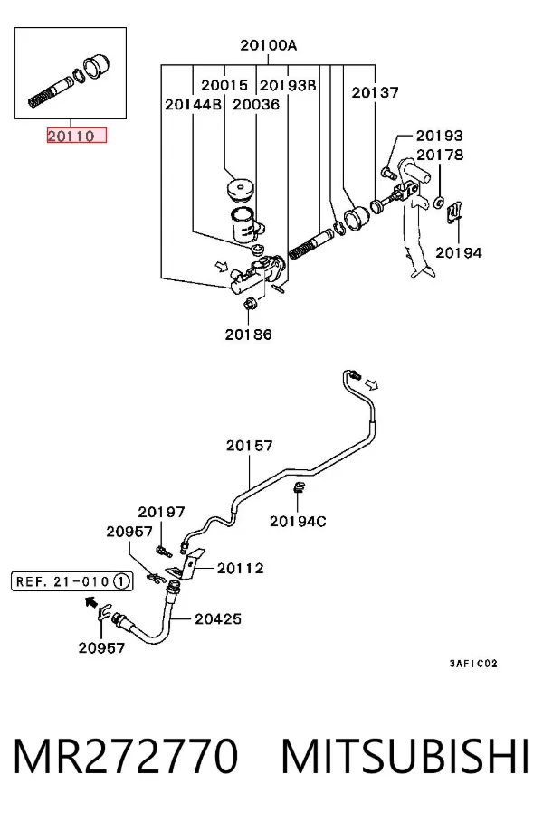 Ремкомплект главного цилиндра сцепления MR272770 Mitsubishi
