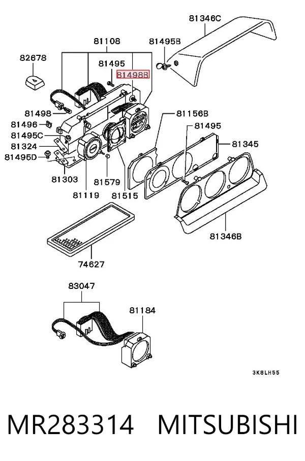 Лампочка панели приборов MR283314 Mitsubishi