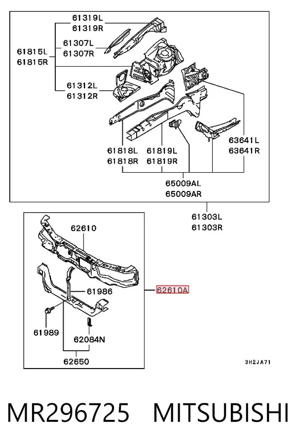 Рамка радиатора MR296725 Mitsubishi