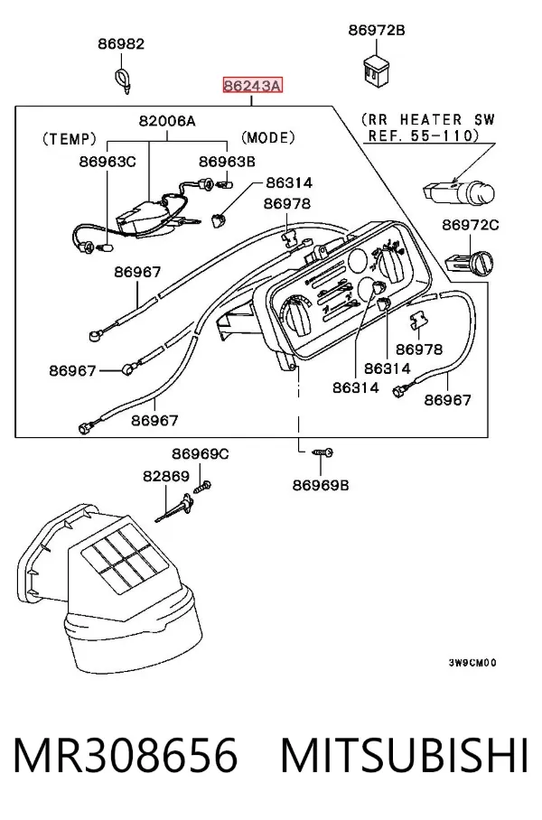Блок управления кондиционером MR308656 Mitsubishi