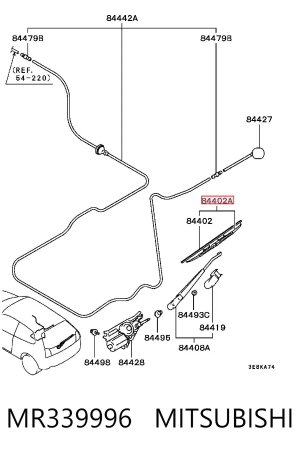 Дворник задний MR339996 Mitsubishi