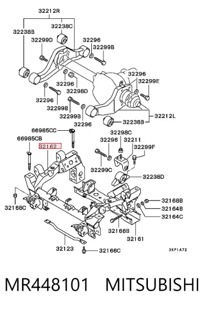 Балка передней подвески (подрамник) передняя MITSUBISHI MR448101