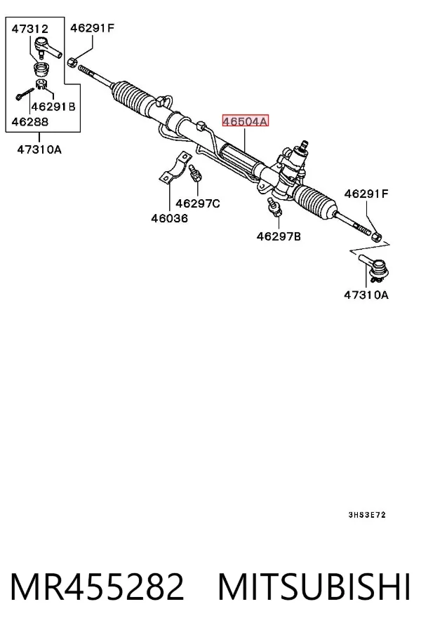 Рулевая рейка MR455282 Mitsubishi