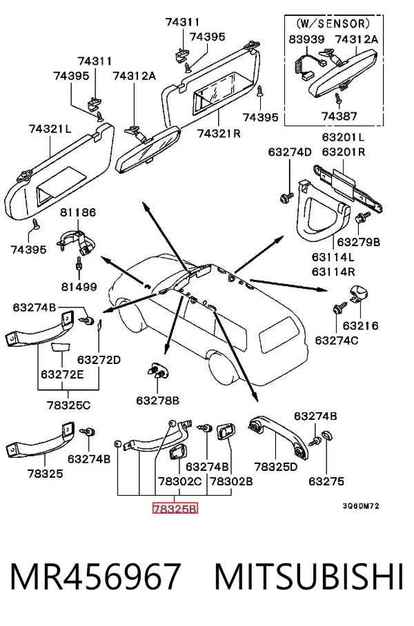 Ручка двери задней наружная левая MR456967 Mitsubishi
