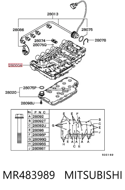 Гидроблок АКПП MITSUBISHI MR483989