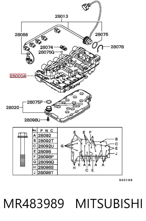 Гидроблок АКПП MR483989 Mitsubishi