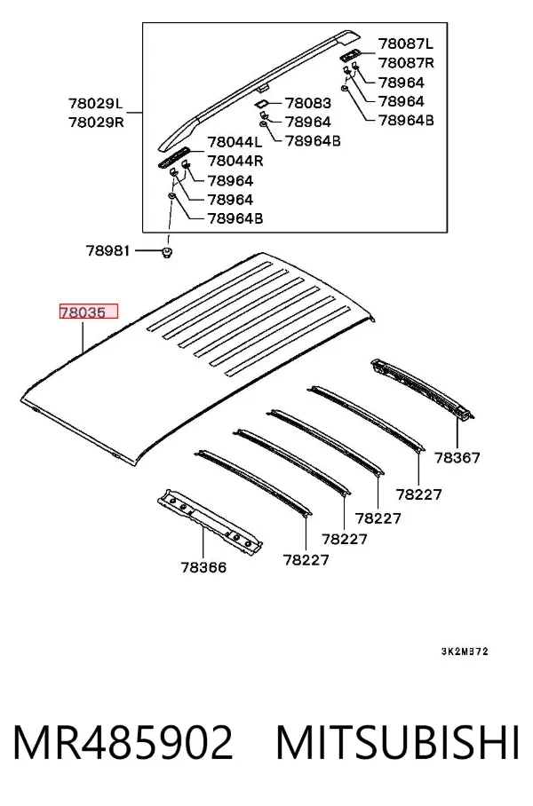 Крыша MR485902 Mitsubishi