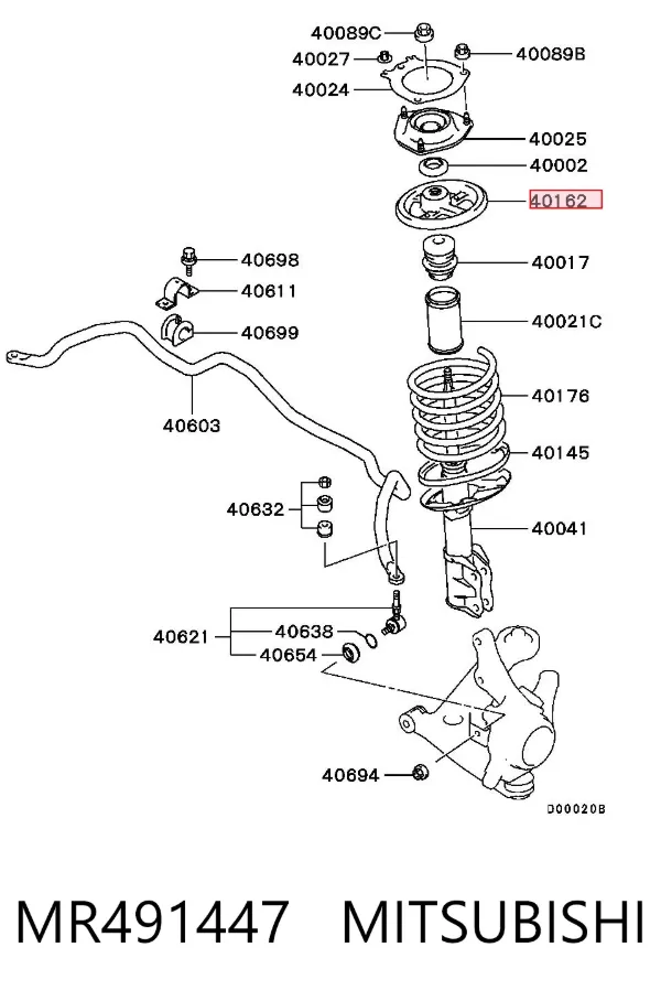 Тарелка передней пружины верхняя металлическая MR491447 Mitsubishi