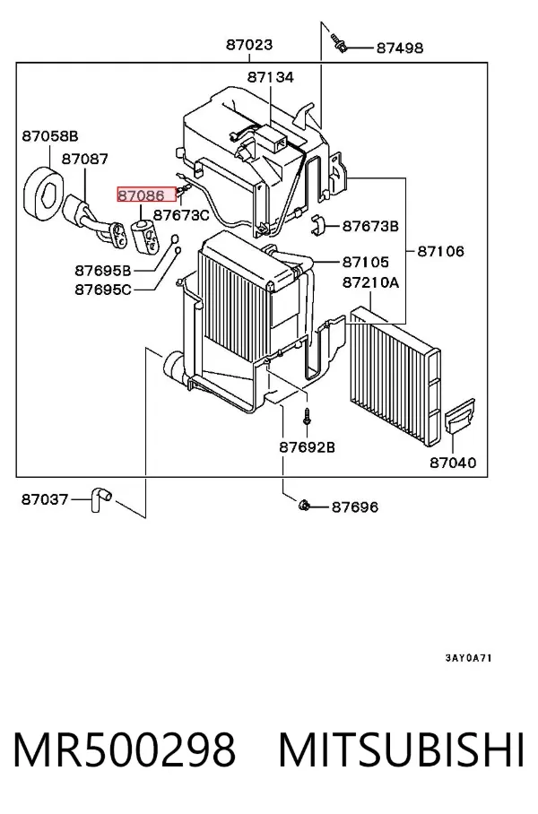 Клапан TRV кондиционера MR500298 Mitsubishi