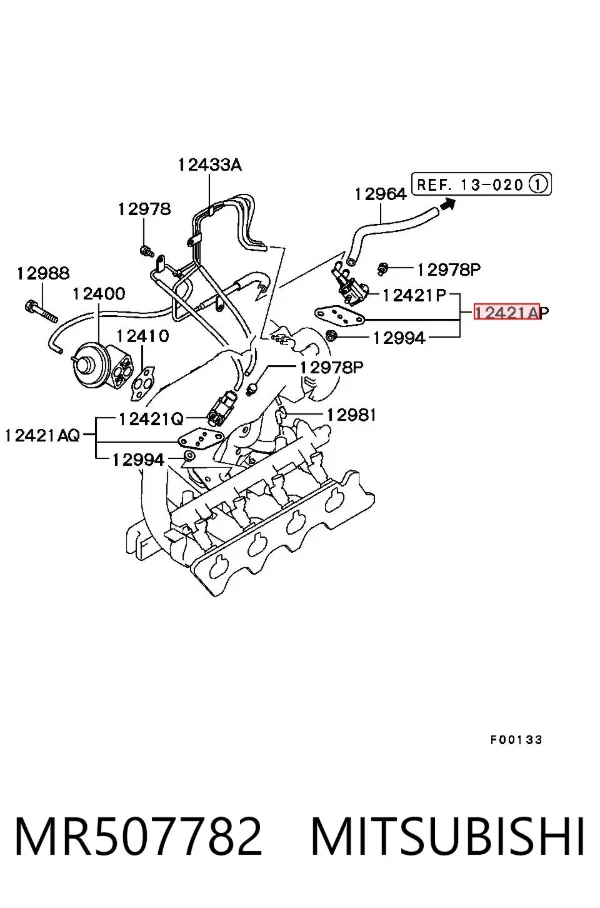 Клапан преобразователь давления наддува (соленоид) MR507782 Mitsubishi