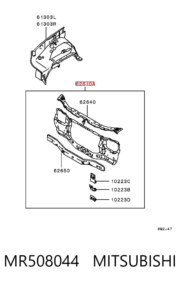 Рамка радиатора MR508044 Mitsubishi