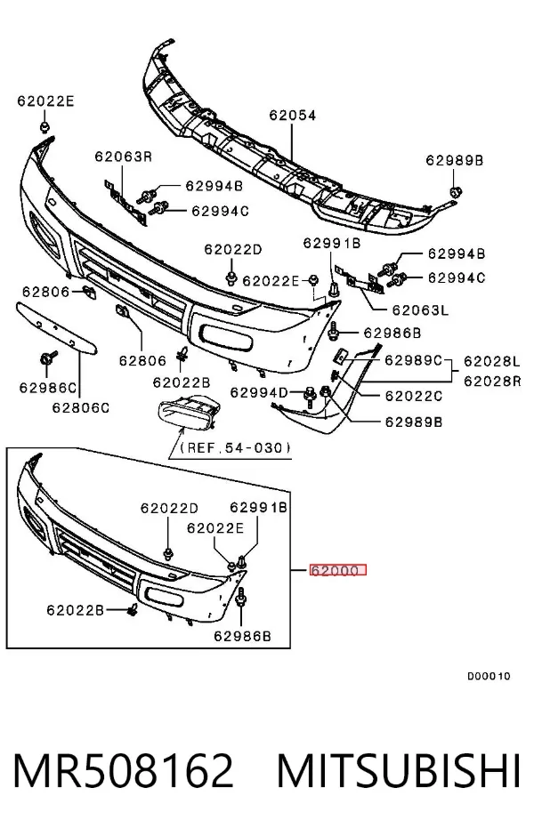 Передний бампер MB8530000A000 API