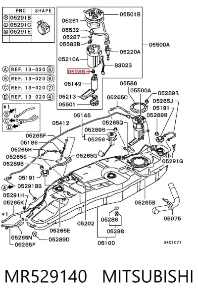 Уплотнитель топливного насоса MITSUBISHI MR529140