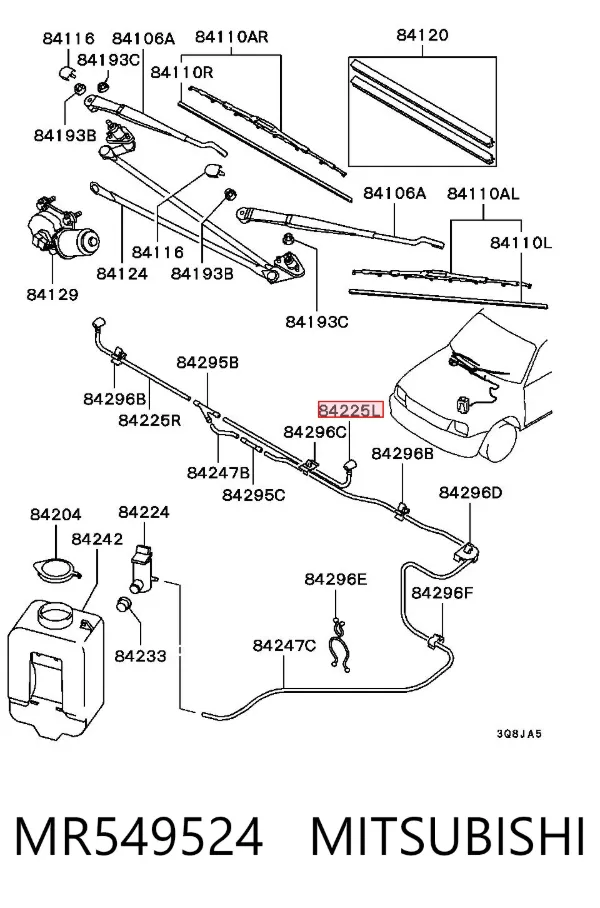 Форсунка омывателя MR549524 Mitsubishi