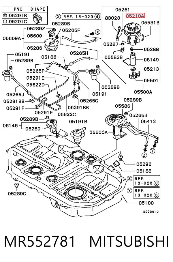 Топливный фильтр MR552781 Mitsubishi