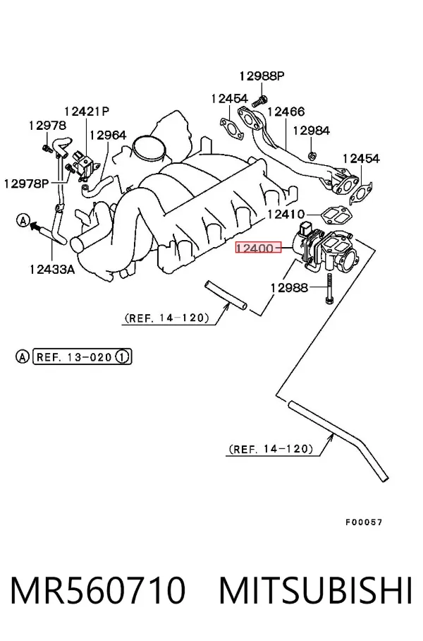Клапан ЕГР MR560710 Mitsubishi