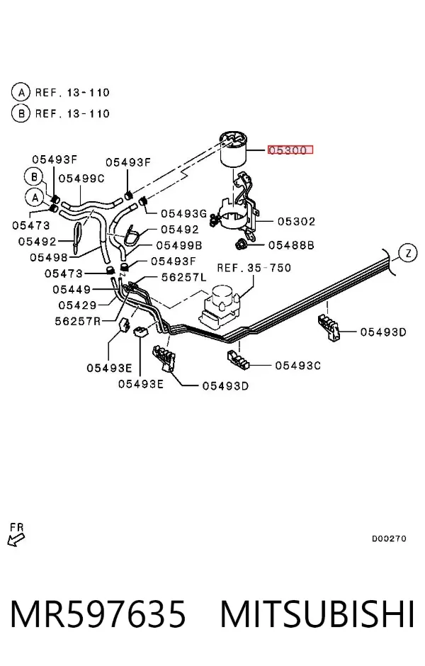 Топливный фильтр MR597635 Mitsubishi
