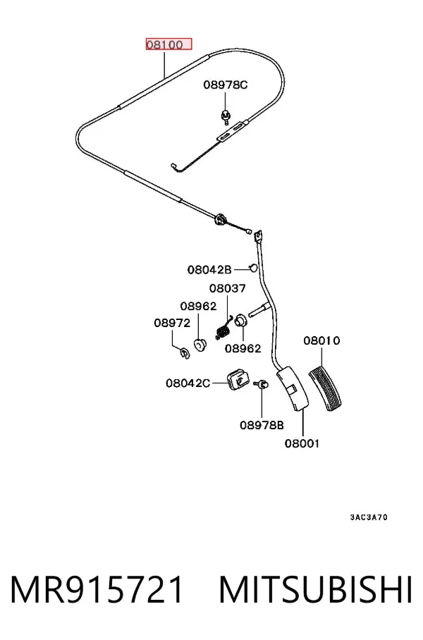 Трос газа MR915721 Mitsubishi