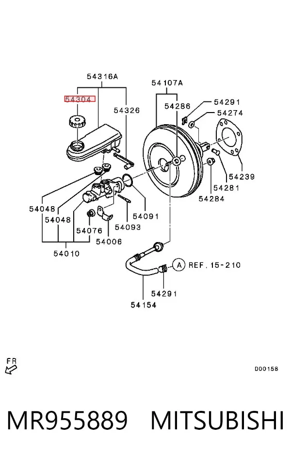 Крышка бачка главного тормозного цилиндра MR955889 Mitsubishi