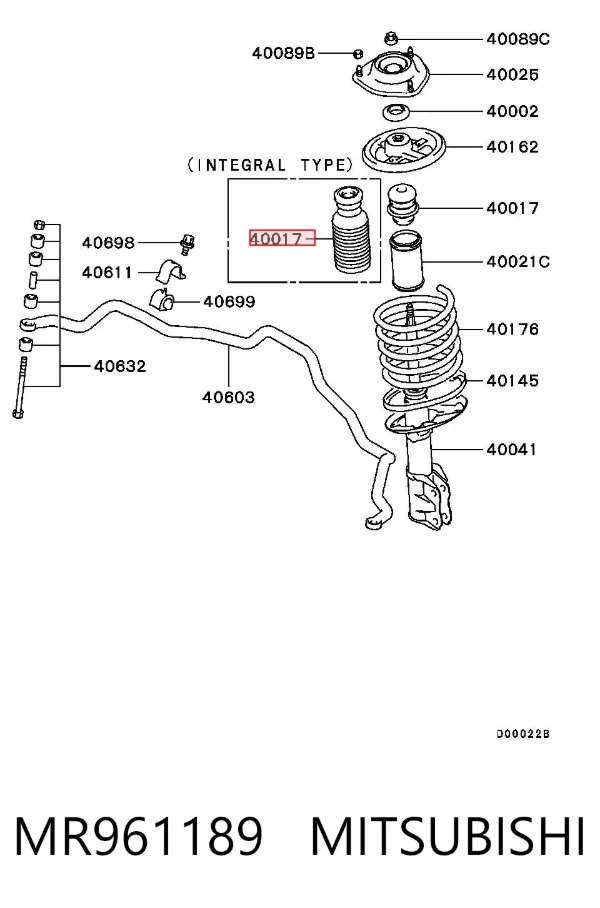 Буфер (отбойник) амортизатора переднего MR961189 Mitsubishi