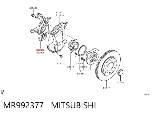 Цапфа передняя левая MR992377 Mitsubishi
