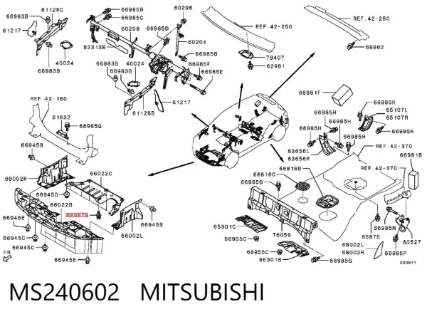 Болт (гайка) крепежа MS240602 Mitsubishi