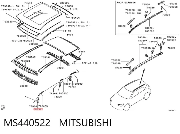 Болт (гайка) крепежа MS440522 Mitsubishi