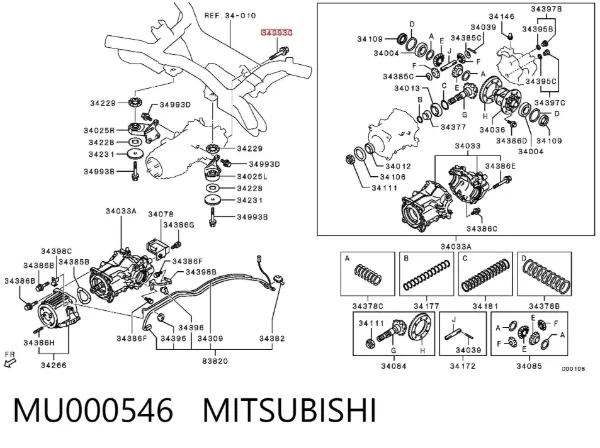 Болт нижнего рычага MU000546 Mitsubishi