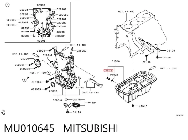 Пробка поддона двигателя MU010645 Mitsubishi