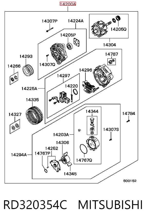 Генератор RD320354C Mitsubishi