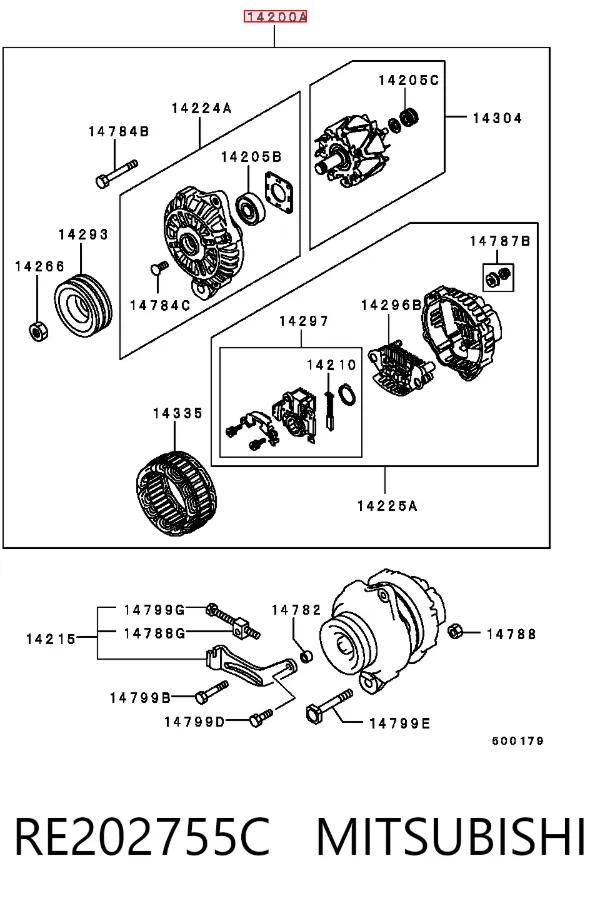 Генератор RE202755C Mitsubishi
