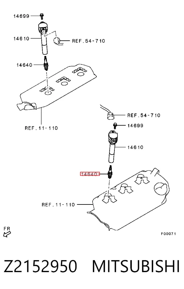 Свечи зажигания Z2152950 Mitsubishi