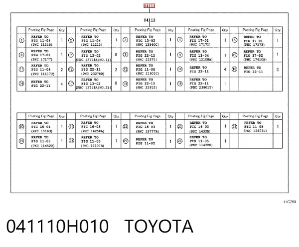 Комплект прокладок Toyota Avensis I