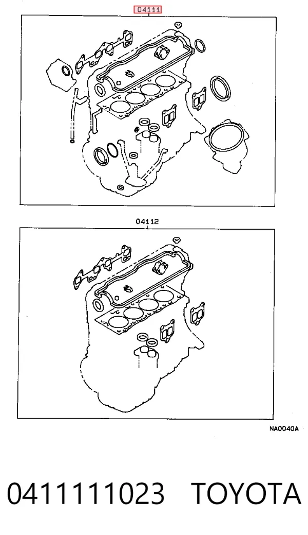 Комплект прокладок 0411111023 Toyota
