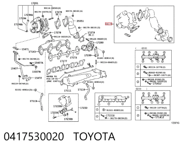 Прокладка турбины 0417530020 Toyota