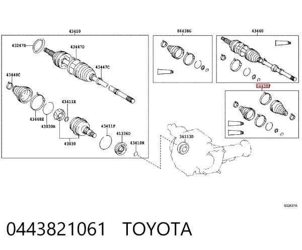 Пыльники шрусов 0443821061 Toyota